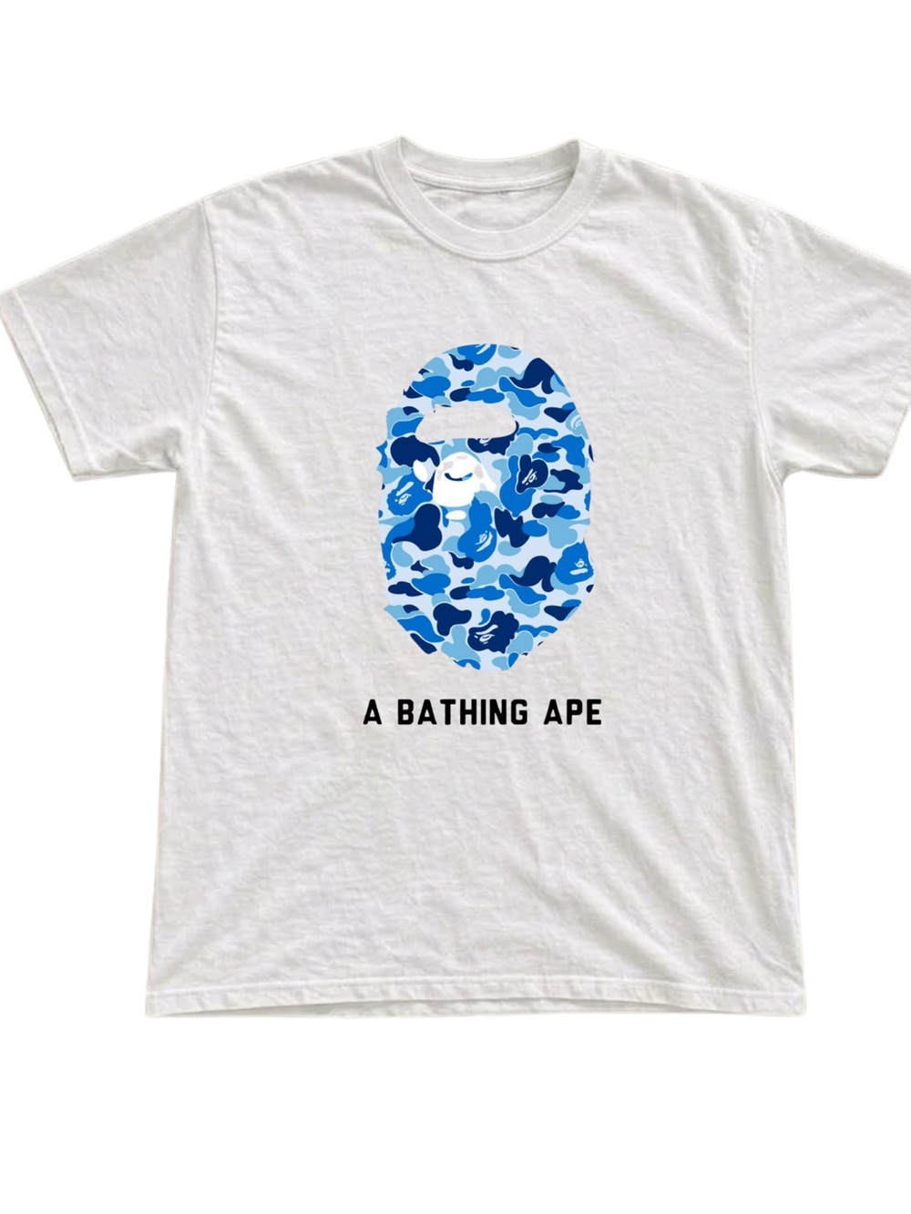 Gildan White Tee with Blue Graphic